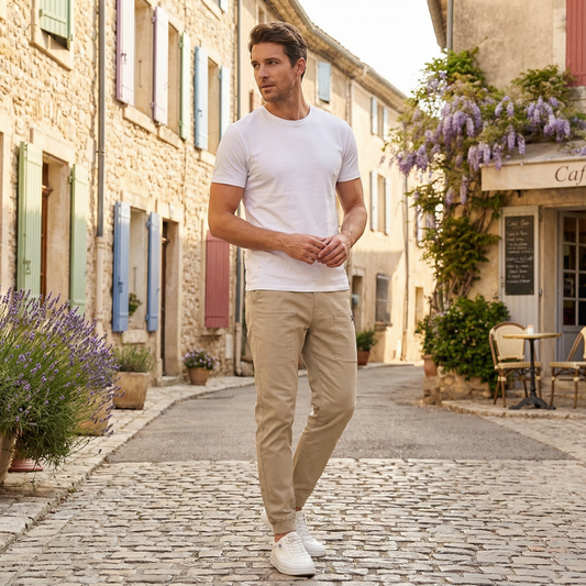 大容量の収納ができる快適なカーゴパンツ 