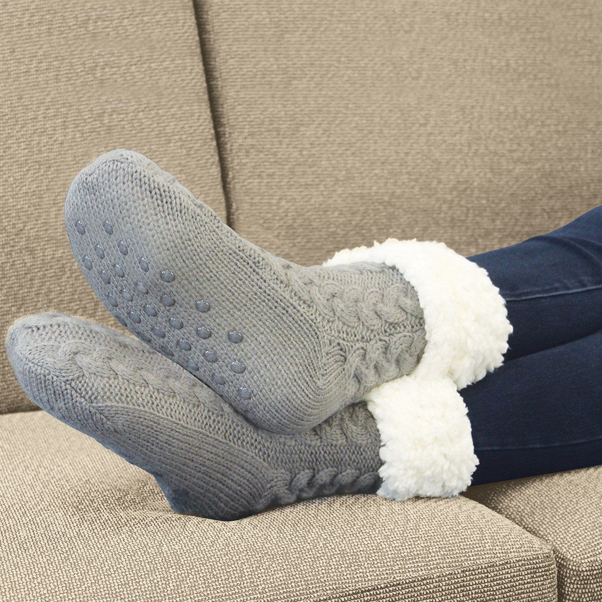 Zachte, met sherpa gevoerde pantoffels voor ultiem comfort 